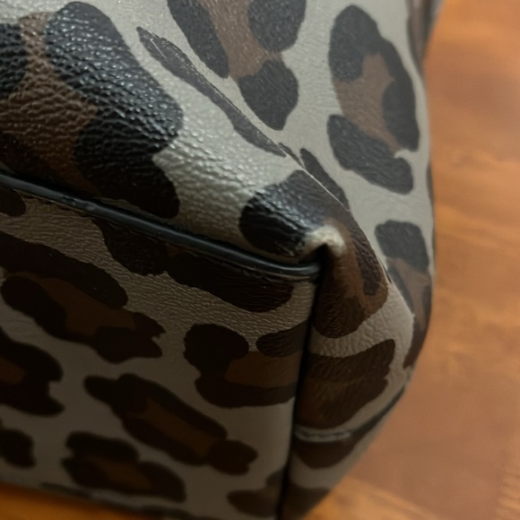 Coach City Zip Brown Black Leopard Print Tote / Purse / Handbag - Picture 2 of 4